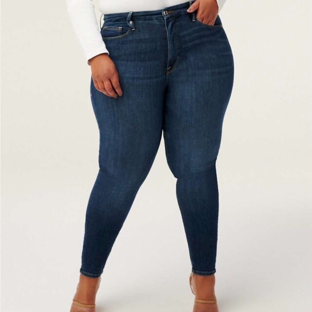 ✨ Good American Always Fits Good Waist‎ Jeans – Blue821 – Plus Size 28–32 ✨